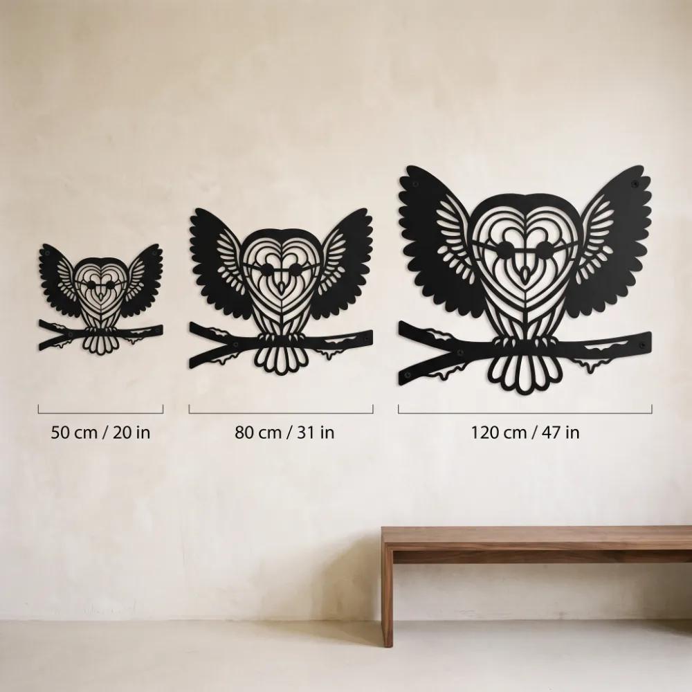 Owl Metal Wall Art with LED Backlight – Silent Nocturne, Living Room Statement Decor — 11