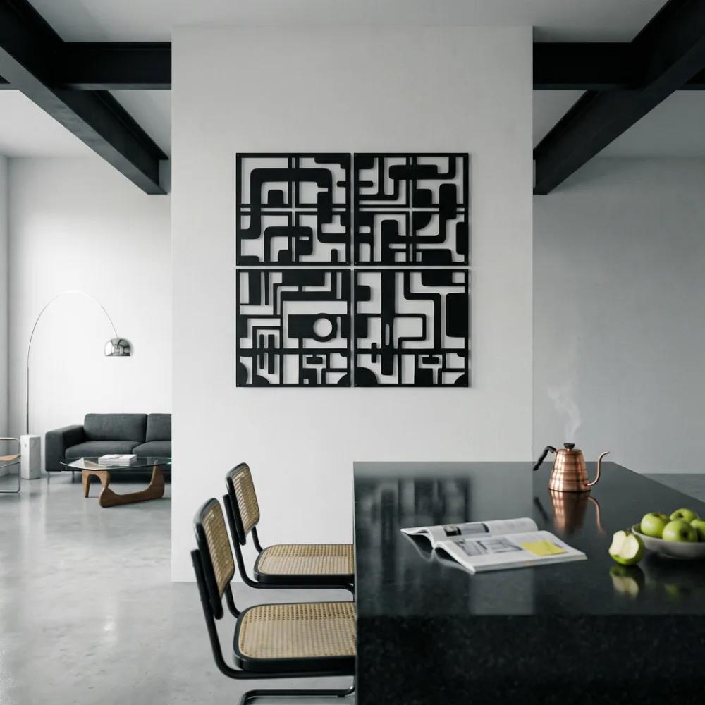 Abstract Geometric Metal Wall Art – Modern Labyrinth, Contemporary Home Decor — 10