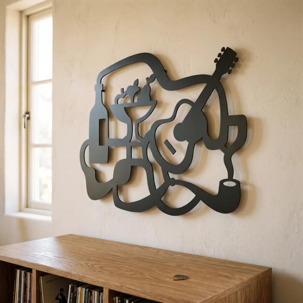 Still Life Metal Wall Art – Still Life Serenade, Music Room Bar Decor