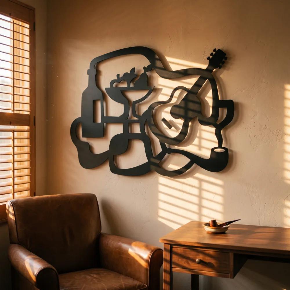 Still Life Metal Wall Art – Still Life Serenade, Music Room Bar Decor — 6