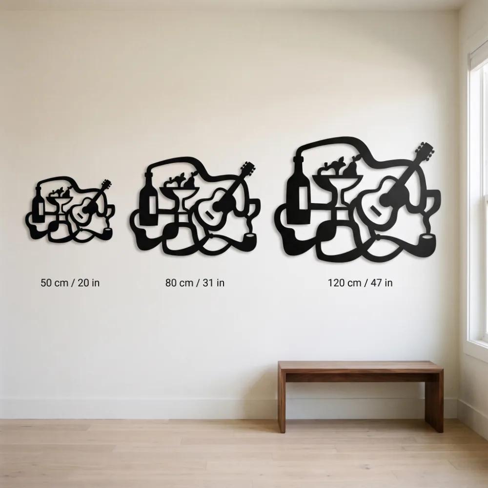 Still Life Metal Wall Art – Still Life Serenade, Music Room Bar Decor — 7