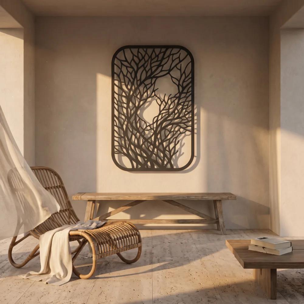 Tree Branch Metal Wall Art – Winter Canopy, Modern Living Room Decor