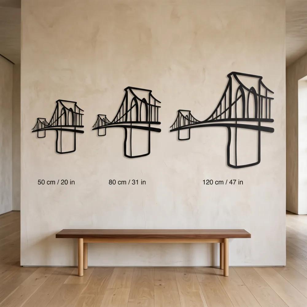 Brooklyn Bridge Metal Wall Art – Iconic NYC Skyline Silhouette, Modern Urban Office Decor — 10
