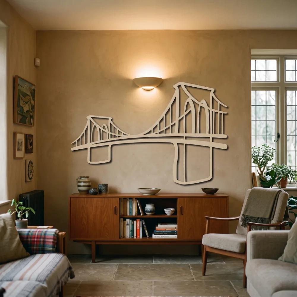 Brooklyn Bridge Metal Wall Art – Iconic NYC Skyline Silhouette, Modern Urban Office Decor — 3