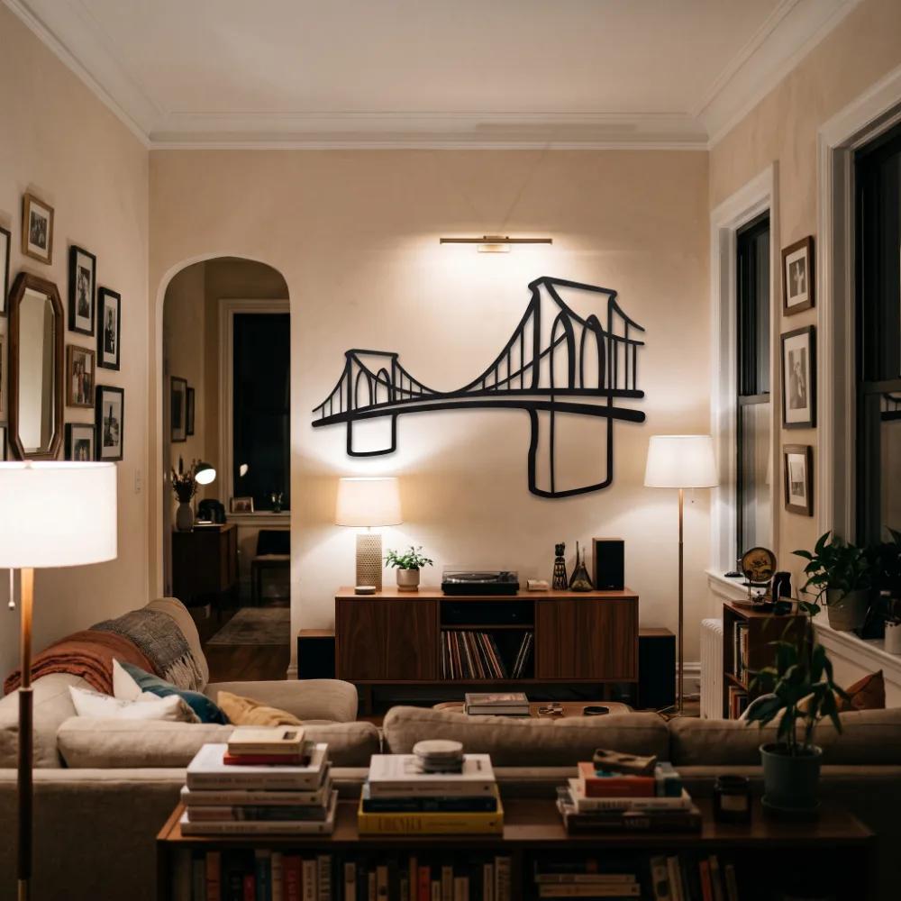 Brooklyn Bridge Metal Wall Art – Iconic NYC Skyline Silhouette, Modern Urban Office Decor — 6