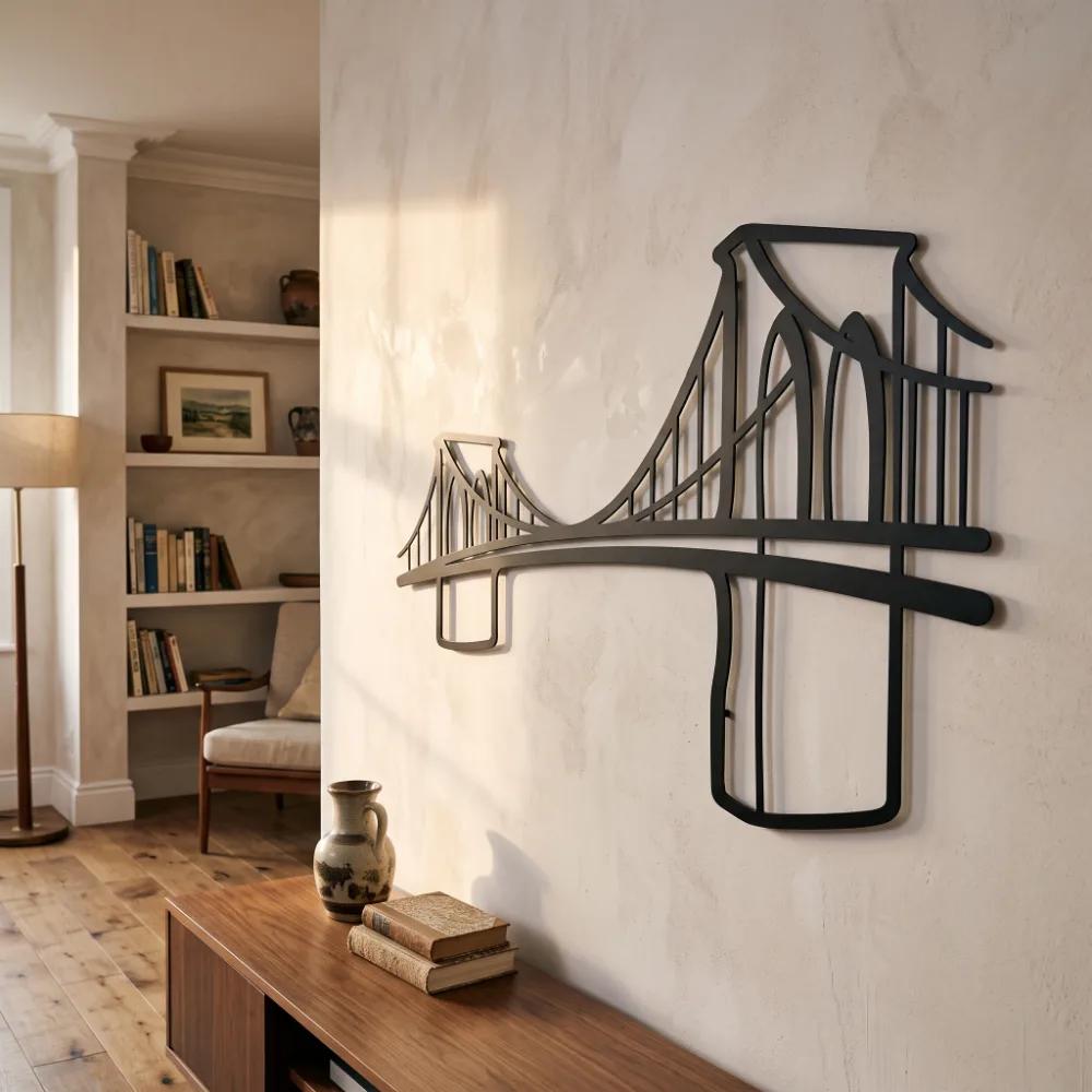 Brooklyn Bridge Metal Wall Art – Iconic NYC Skyline Silhouette, Modern Urban Office Decor — 7