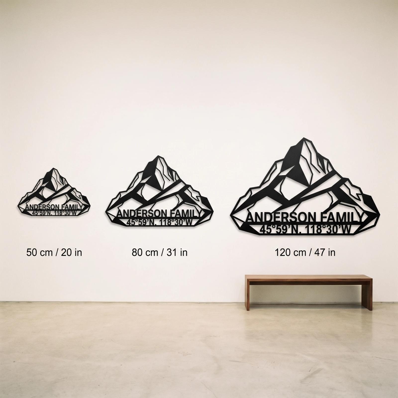 Custom Mountain Family Name Metal Wall Art – Alpine Legacy, Rustic Cabin Decor — 10