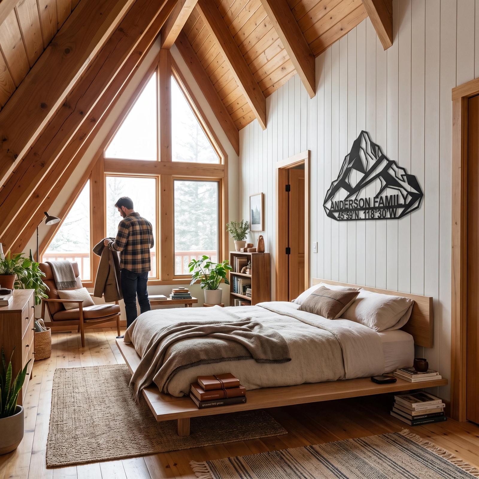 Custom Mountain Family Name Metal Wall Art – Alpine Legacy, Rustic Cabin Decor — 3