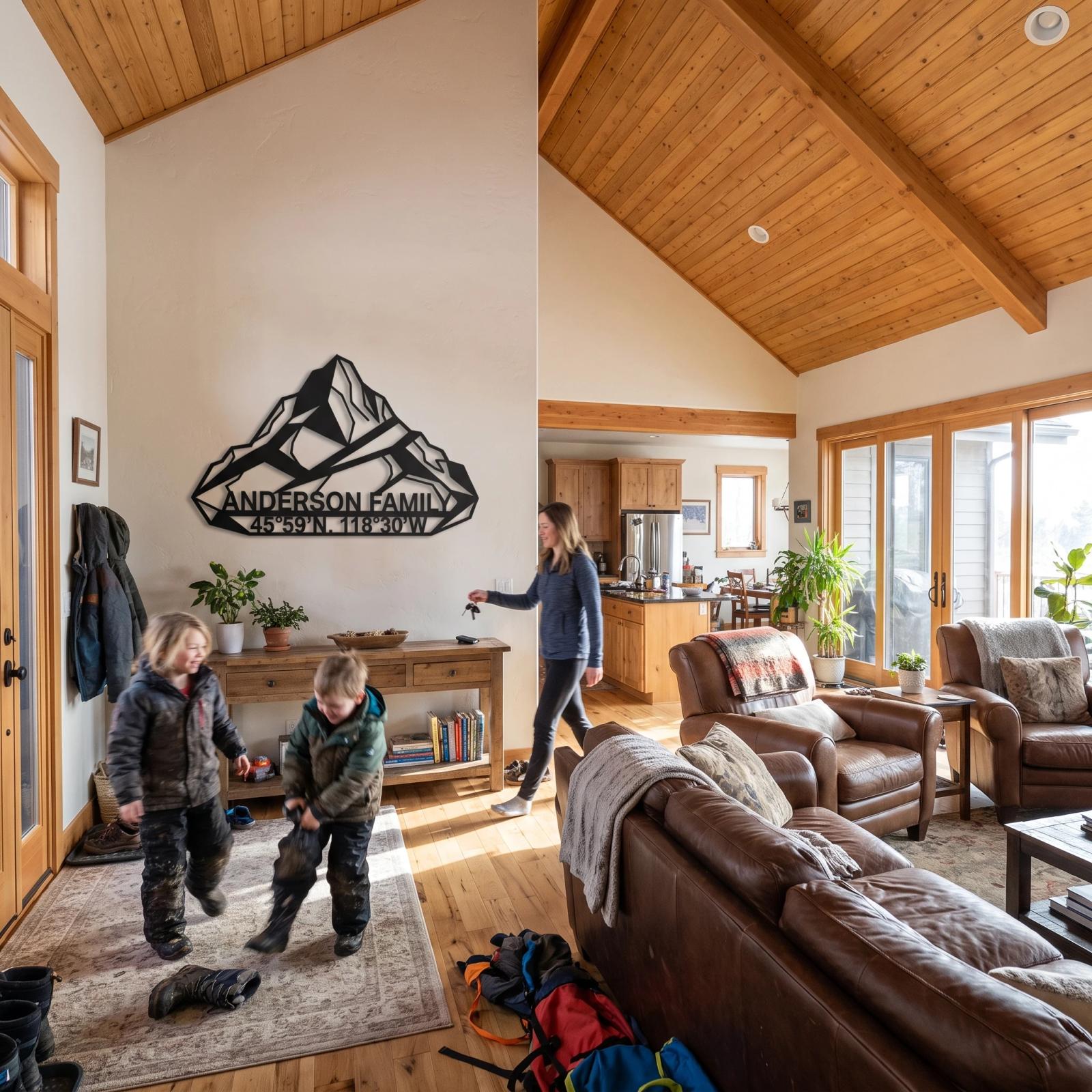 Custom Mountain Family Name Metal Wall Art – Alpine Legacy, Rustic Cabin Decor — 9