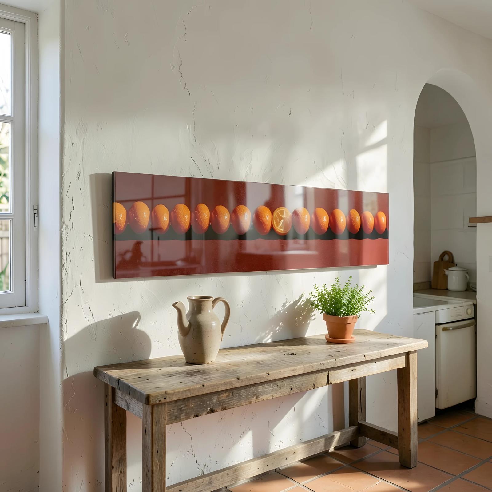Mandarin Row Glass Wall Art Warm Kitchen Glass Wall Decor — 5