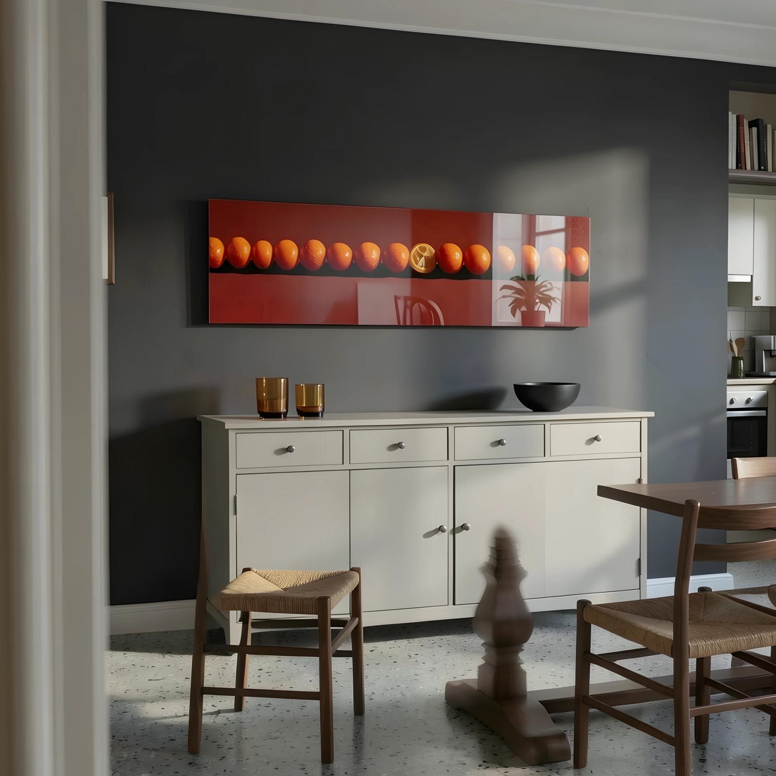 Mandarin Row Glass Wall Art Warm Kitchen Glass Wall Decor — 6