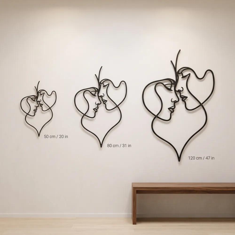 Couple Line Art Metal Wall Art – Tender Threshold, Romantic Bedroom Decor — 7