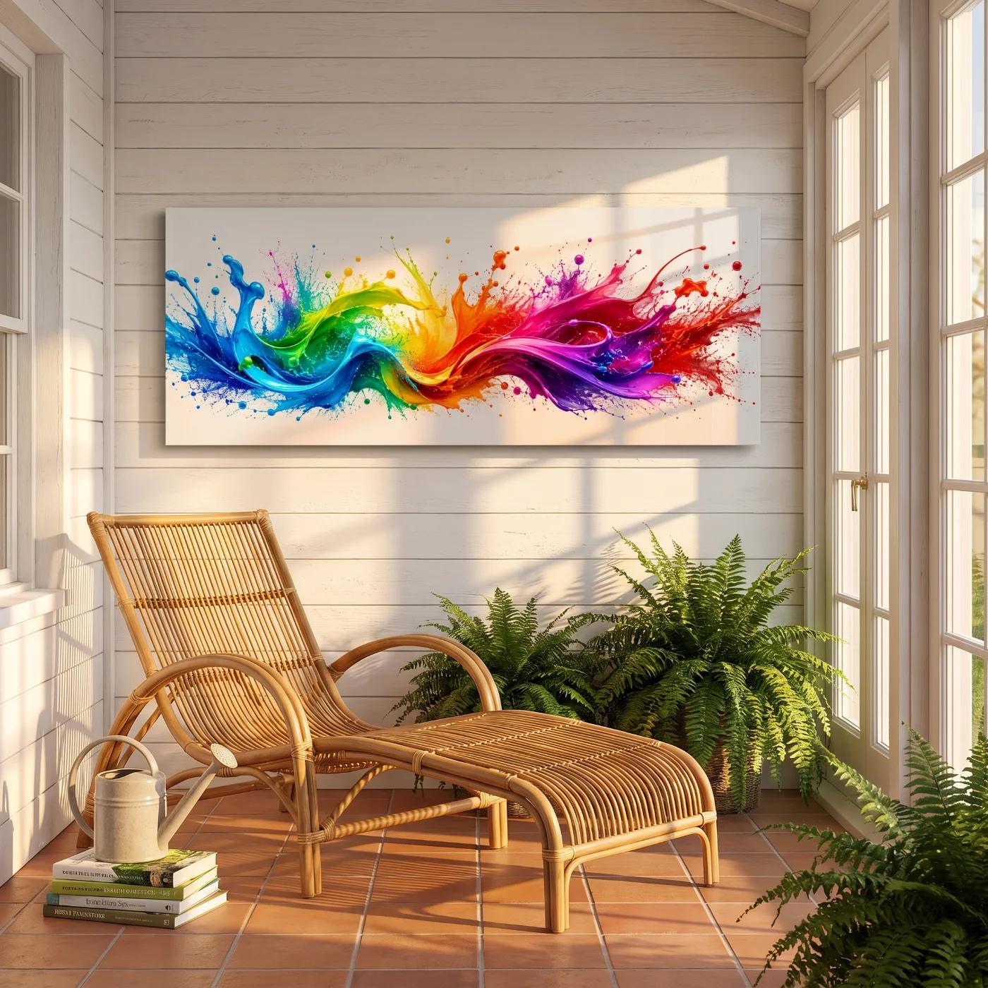 Rainbow Splash Glass Wall Art Colorful Abstract | Glass Wall Art — 5